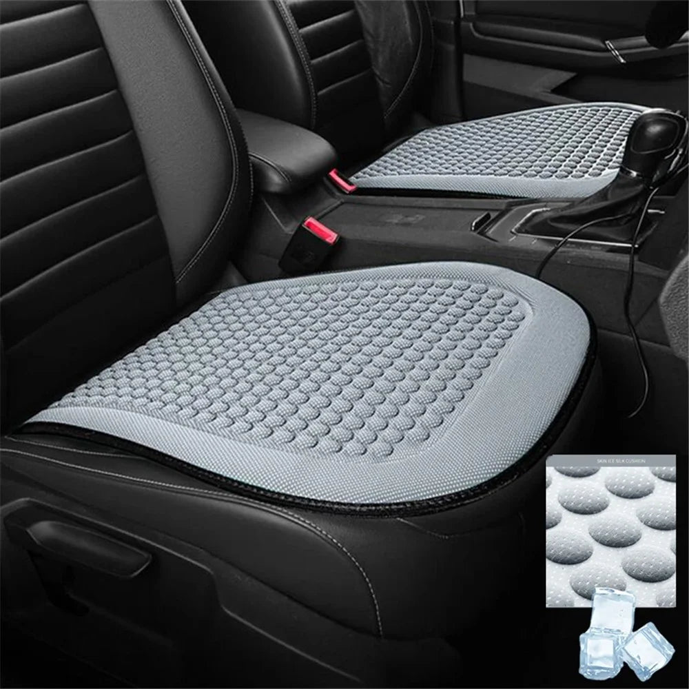 2Pcs Car Truck Front Seat Cushion Cool Breathable Fatigue Relief Vehicle Seat Pad - Grey - 2