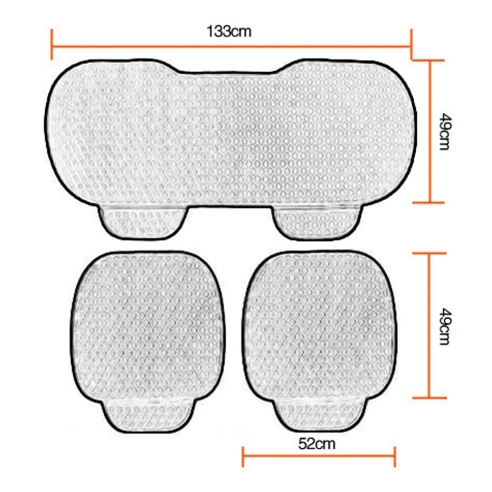 xdg-02 3Pcs / Set Car Front Rear Seat Mat Warm Anti-slip Vehicle Seat Cushions - Black - 6