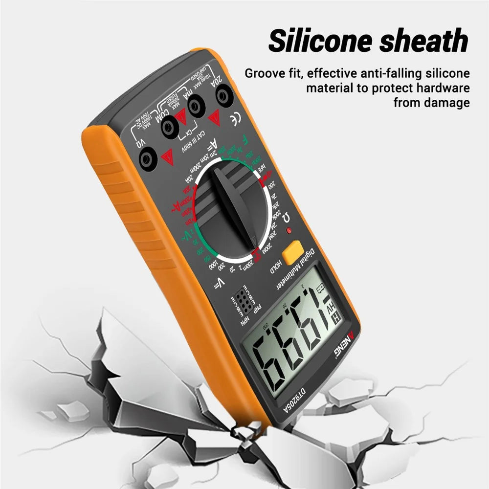 ANENG DT9205A Multifunctional HD Digital True RMS Multimeter AC/DC Voltage Meter - Orange - 3