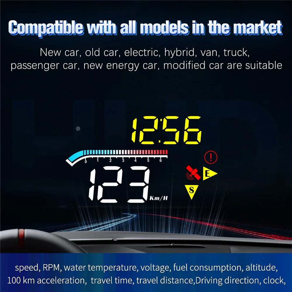 M17 Head-up Display Universal Car Speedometer HUD Projection Display OBD+GPS Dual System - 2