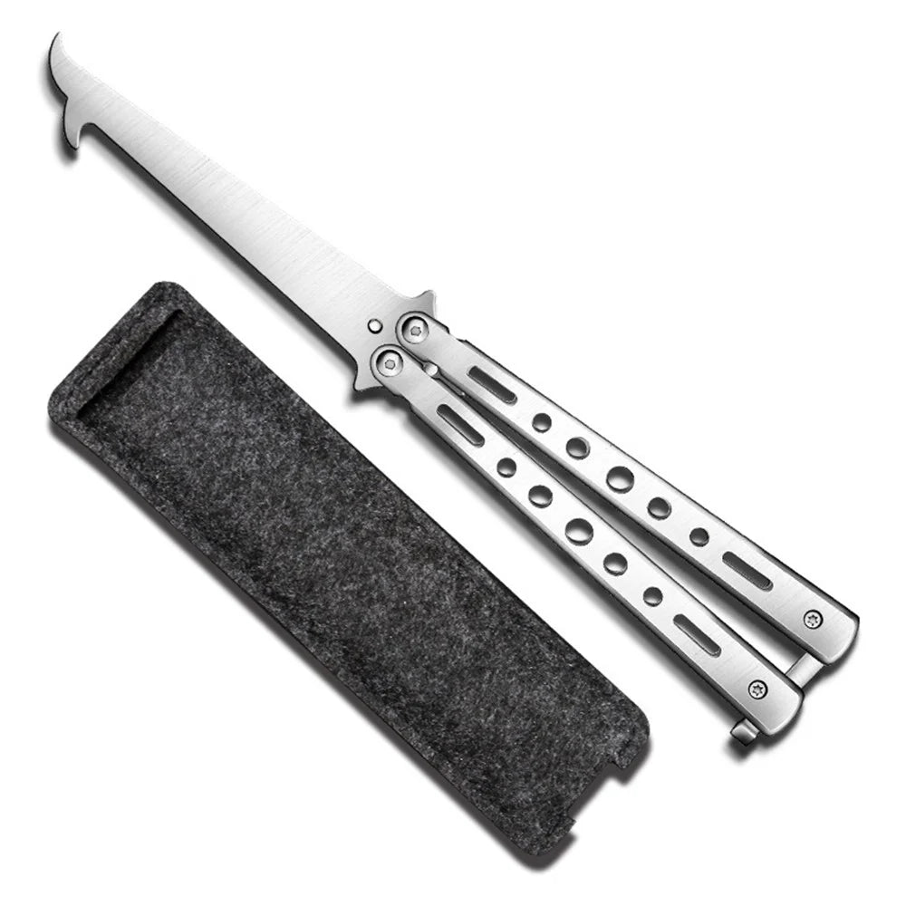 Folding Stone Removal Hook with Safety Hammer Portable Car Tire Cleaning Tool Set - Stainless Steel Color - 1