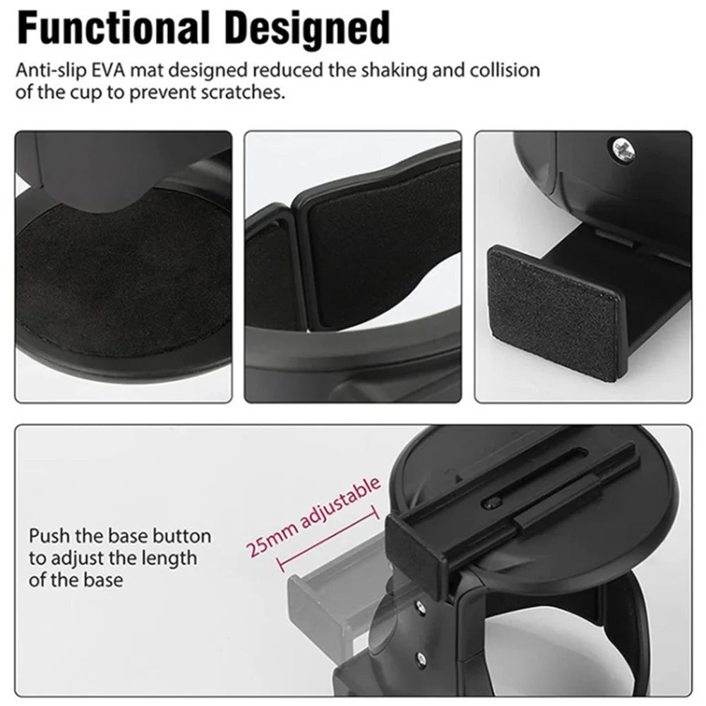Car Air Vent Mount Water Cup Holder ABS Vehicle Air Outlet Cup Bottle Ashtray Bracket - 3
