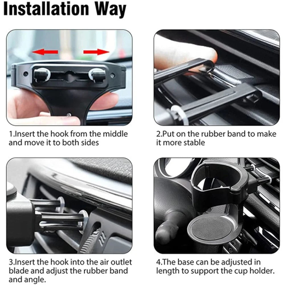 Car Air Vent Mount Water Cup Holder ABS Vehicle Air Outlet Cup Bottle Ashtray Bracket - 5