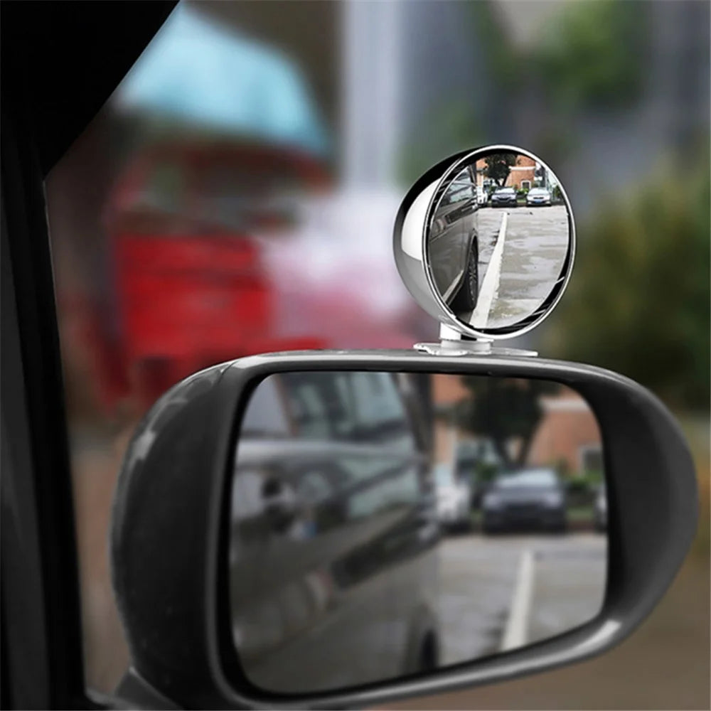 3R 045 70mm Safety Driving Car Blind Spot Mirror Wide Angle 360 Degree Adjustable Clear Rearview Mirror - Silver - 2