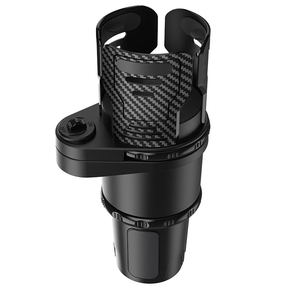 2-Layer Car Water Cup Holder Car Seat Multifunctional Adjustable Water Cup Drink Holder (Size: L) - 1