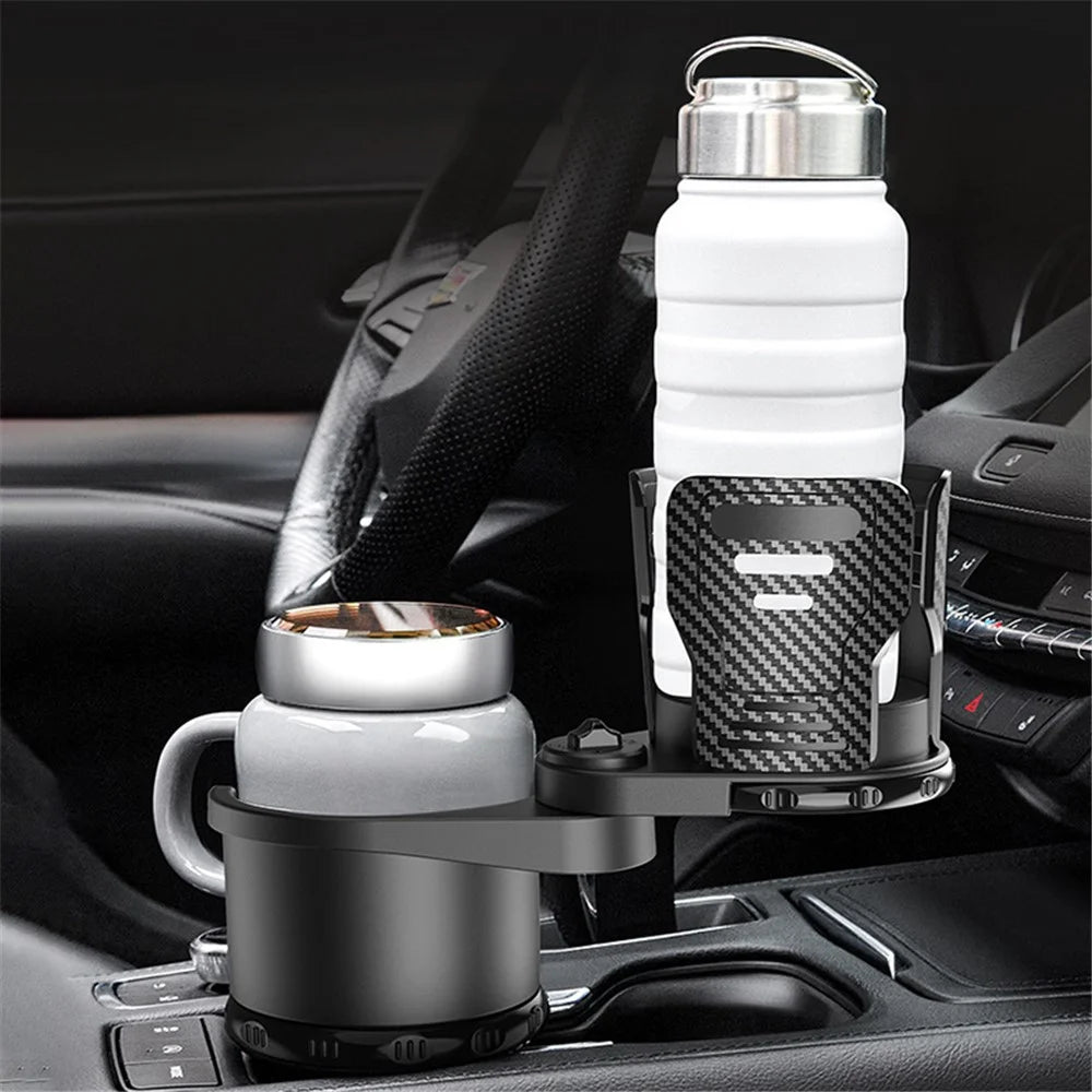 2-Layer Car Water Cup Holder Car Seat Multifunctional Adjustable Water Cup Drink Holder (Size: L) - 2