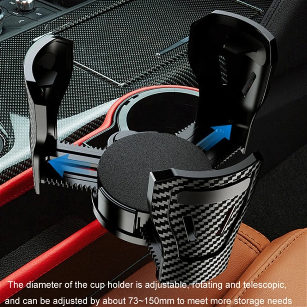 Car Seat Gap Filler Cup Holder ABS+PU Leather Auto Crevice Storage Organizer Box, Driver Side - Black+Red - 2