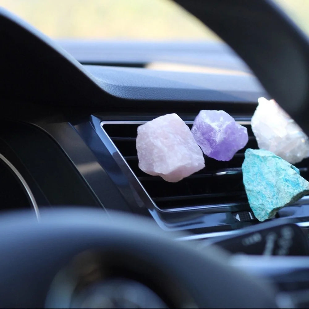 Crystal Stone Car Air Vent Clips Car Decoration Ornament for Women Car Interior Accessory - Pink - 3