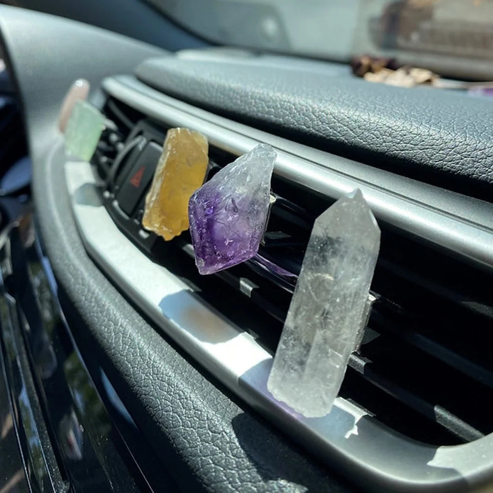 Crystal Stone Car Air Vent Clips Car Decoration Ornament for Women Car Interior Accessory - Pink - 4
