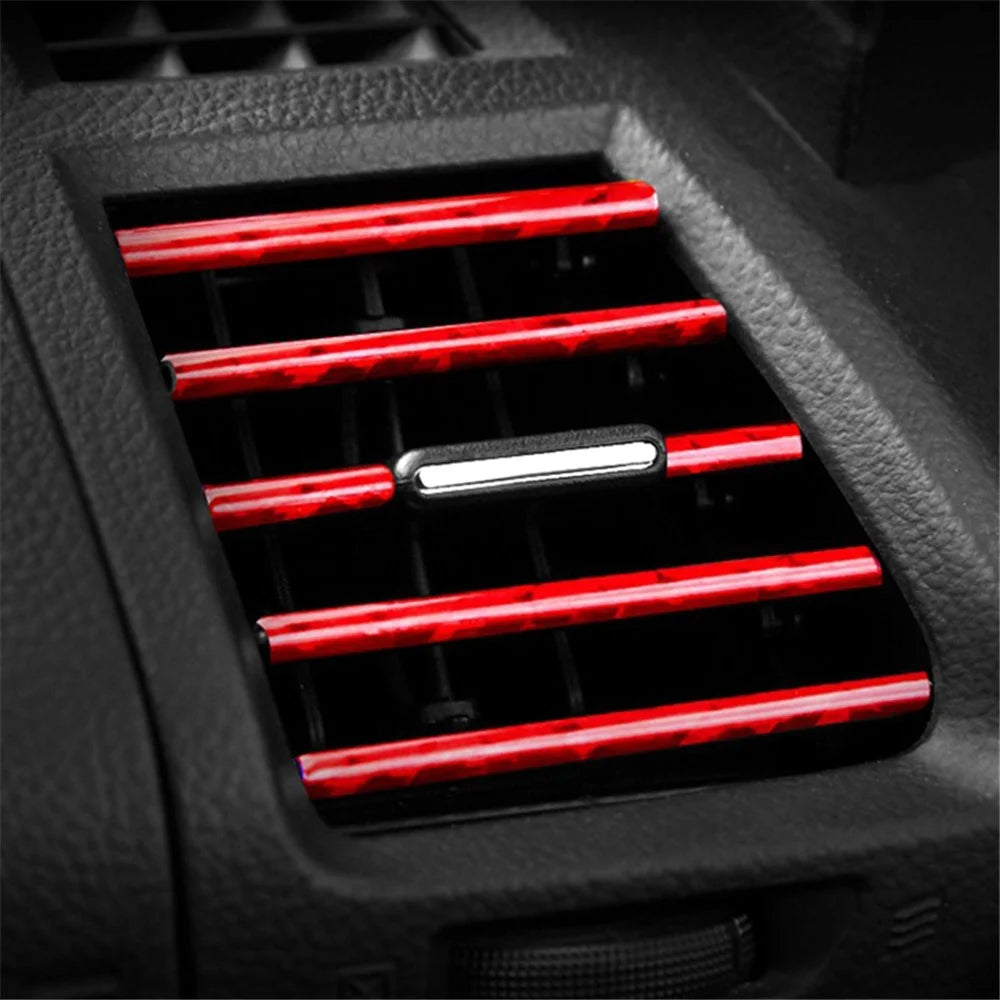 10Pcs Car Air Outlet Decorative Strips Vehicle Trim Air Vent Flexible PVC Decor Strips - Blue - 4