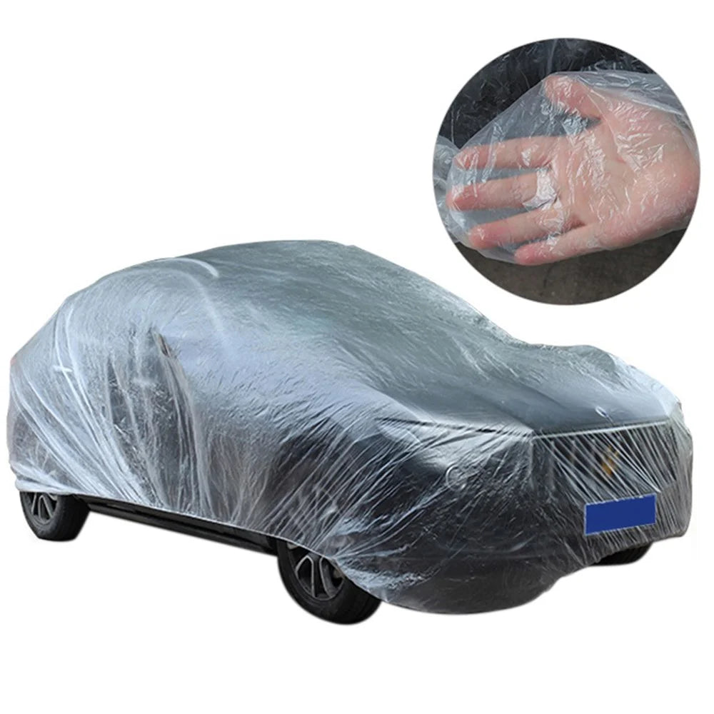 BY-004 Disposable PE Plastic Protective Car Cover Waterproof Automobile Rain Cover (Basic Version), Size: XL - 1