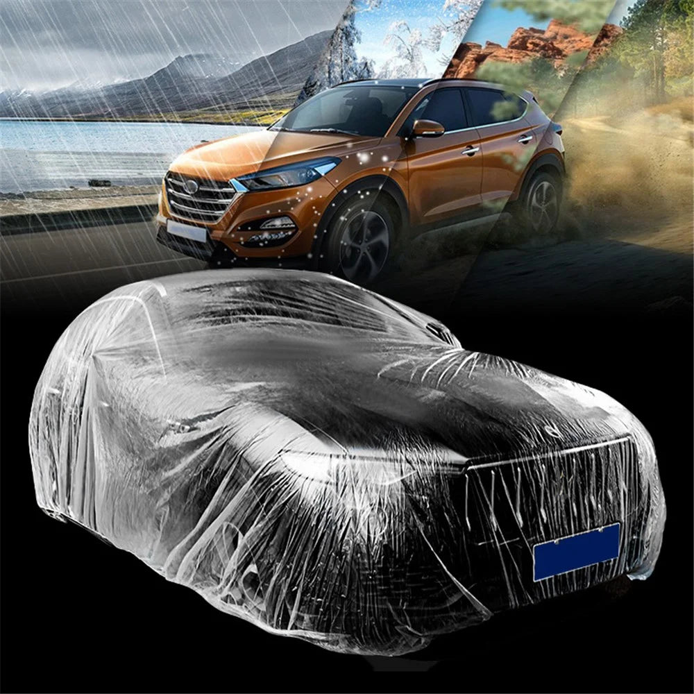 BY-004 Disposable PE Plastic Protective Car Cover Waterproof Automobile Rain Cover (Basic Version), Size: XL - 2