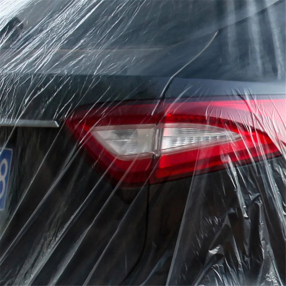 BY-004 Disposable PE Car Cover Universal Rain Dust Garage Cover with Elastic Band (Basic Version), Size: M - 5