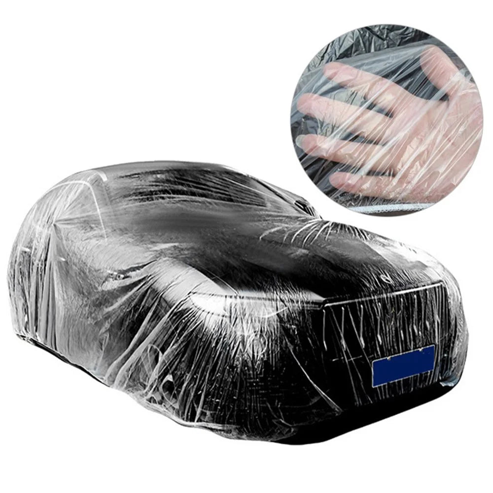 BY-004 Waterproof Car Cover Disposable PE Automobile Rain Cover with Elastic Band (Upgraded Version), Size: M - 1
