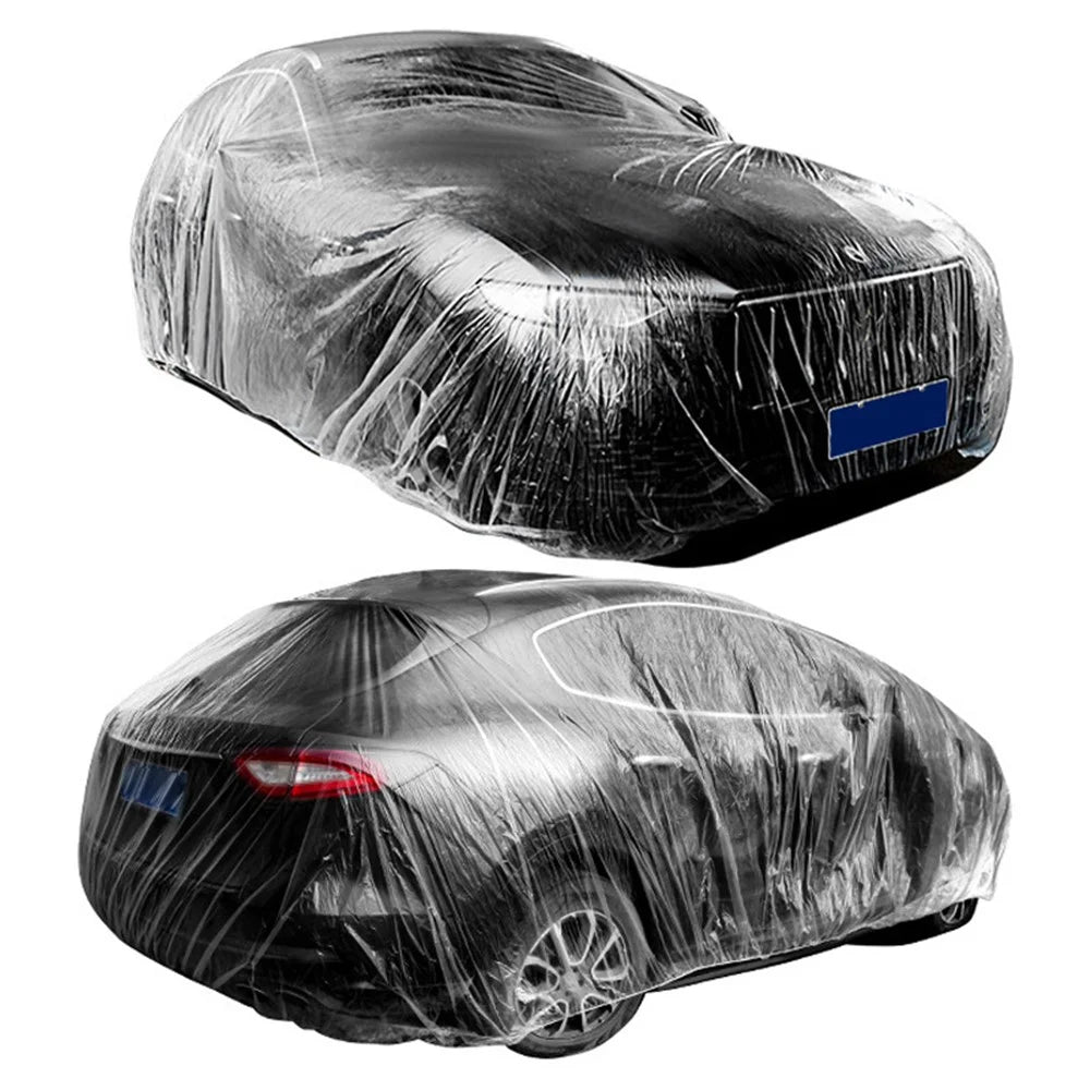 BY-004 Waterproof Car Cover Disposable PE Automobile Rain Cover with Elastic Band (Upgraded Version), Size: M - 2