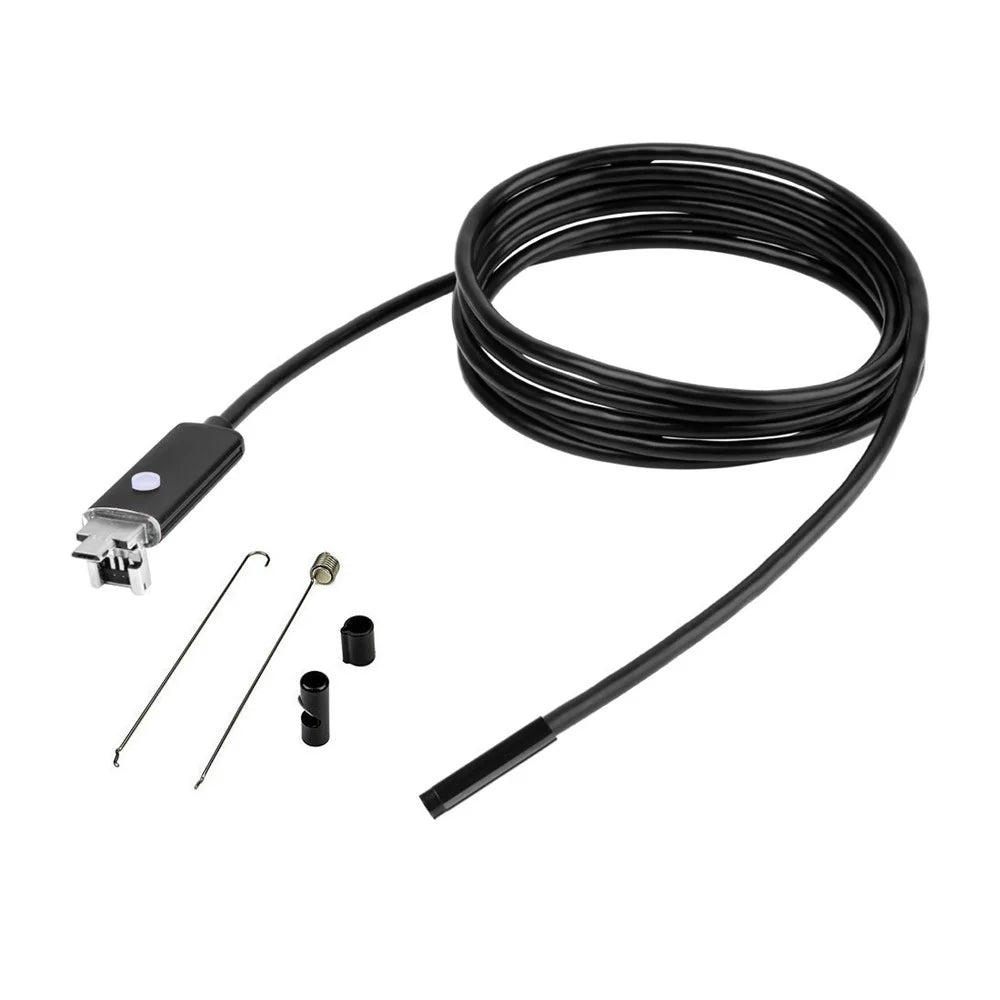 5m Hard Wire 6-LED USB / Micro USB Borescope Waterproof Inspection Snake Camera Industrial Endoscope with 5.5mm Lens for Android Phone, Computer - 2
