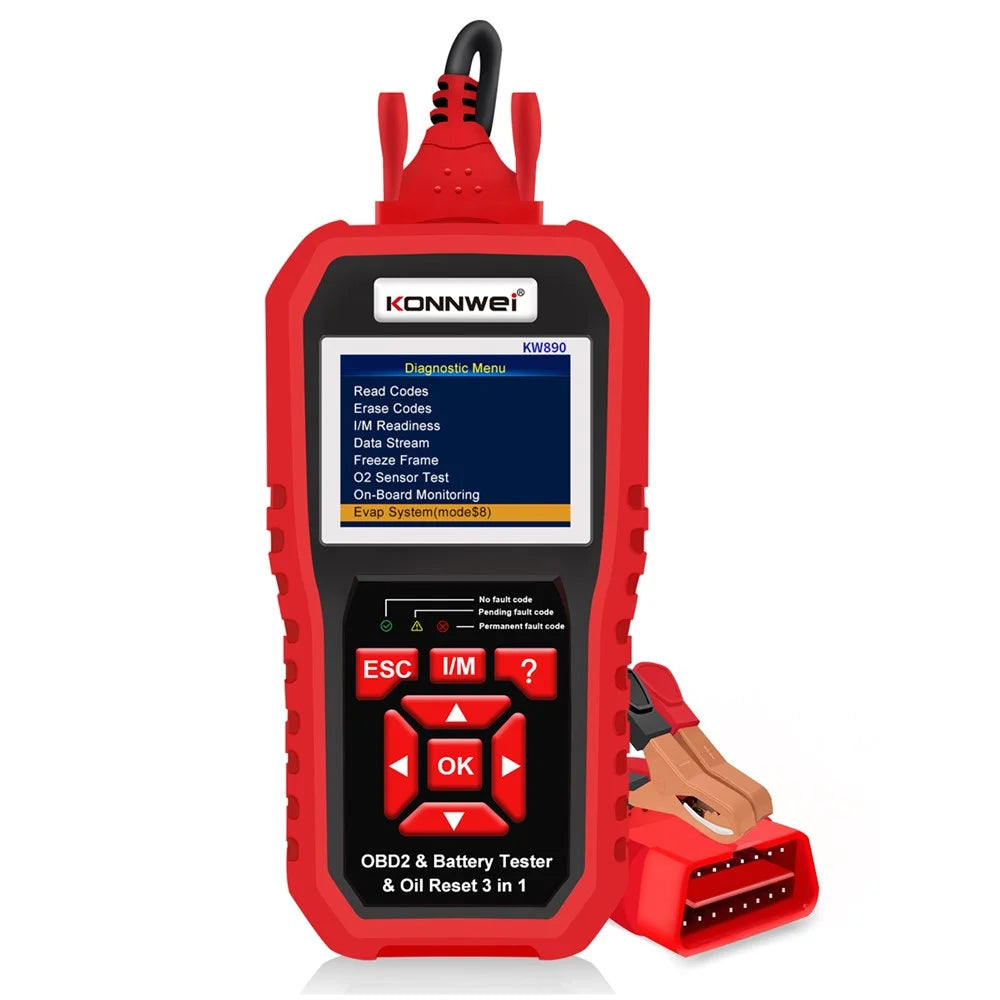 KONNWEI KW890 Car Diagnostic Instrument + Car Battery Detector + Oil Light Reset Multi-Function Car Tester - 1