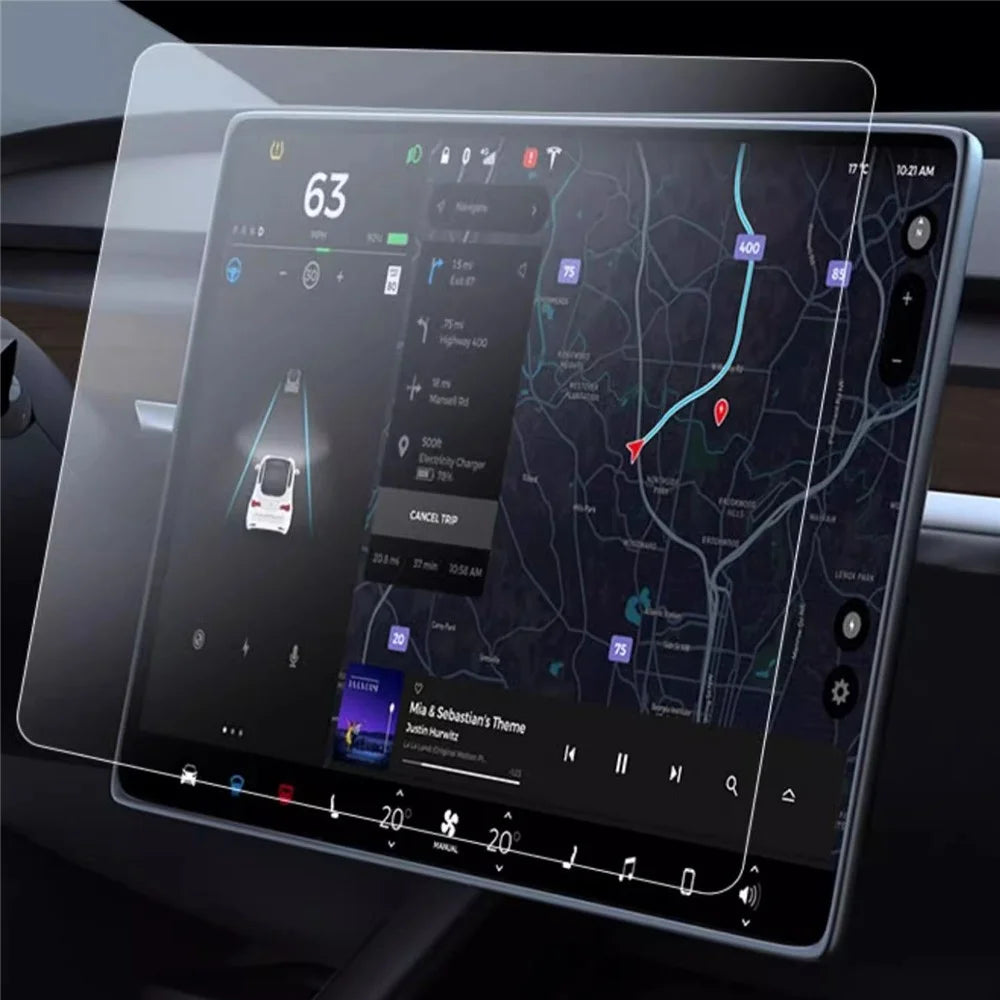 For Tesla Model 3 / Y Matte Car Display Navigation Screen Tempered Glass Protector Film - 3