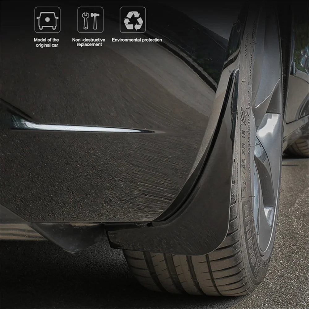 4PCS Mud Flap Mud Guard for Tesla Model 3 No Drilling Car Front and Rear Wheel Fender - Matte Black - 2