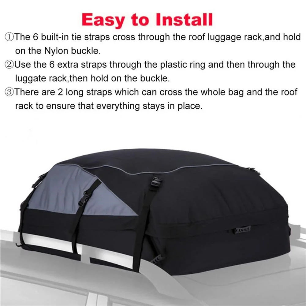 160x110x45cm TJF125222 Car Rooftop Cargo Carrier Bag Waterproof Cargo Roof Bag Rooftop Carrier, Size: L - 5