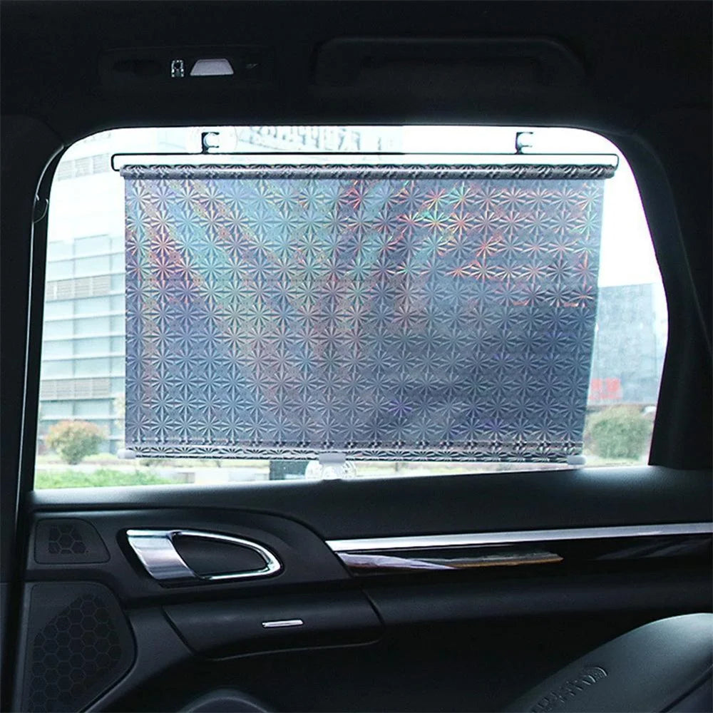 40*125cm Car Automatic Heat Insulation Retractable Windshield Window Sunshade Cover Shield Curtain - Silver - 2