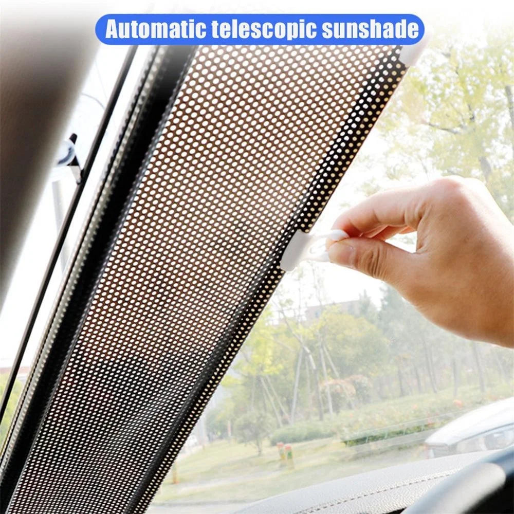 50*125cm Retractable Car Front Window Sunshade PVC Auto Window Anti-UV Protection Sun Visor - Silver - 2