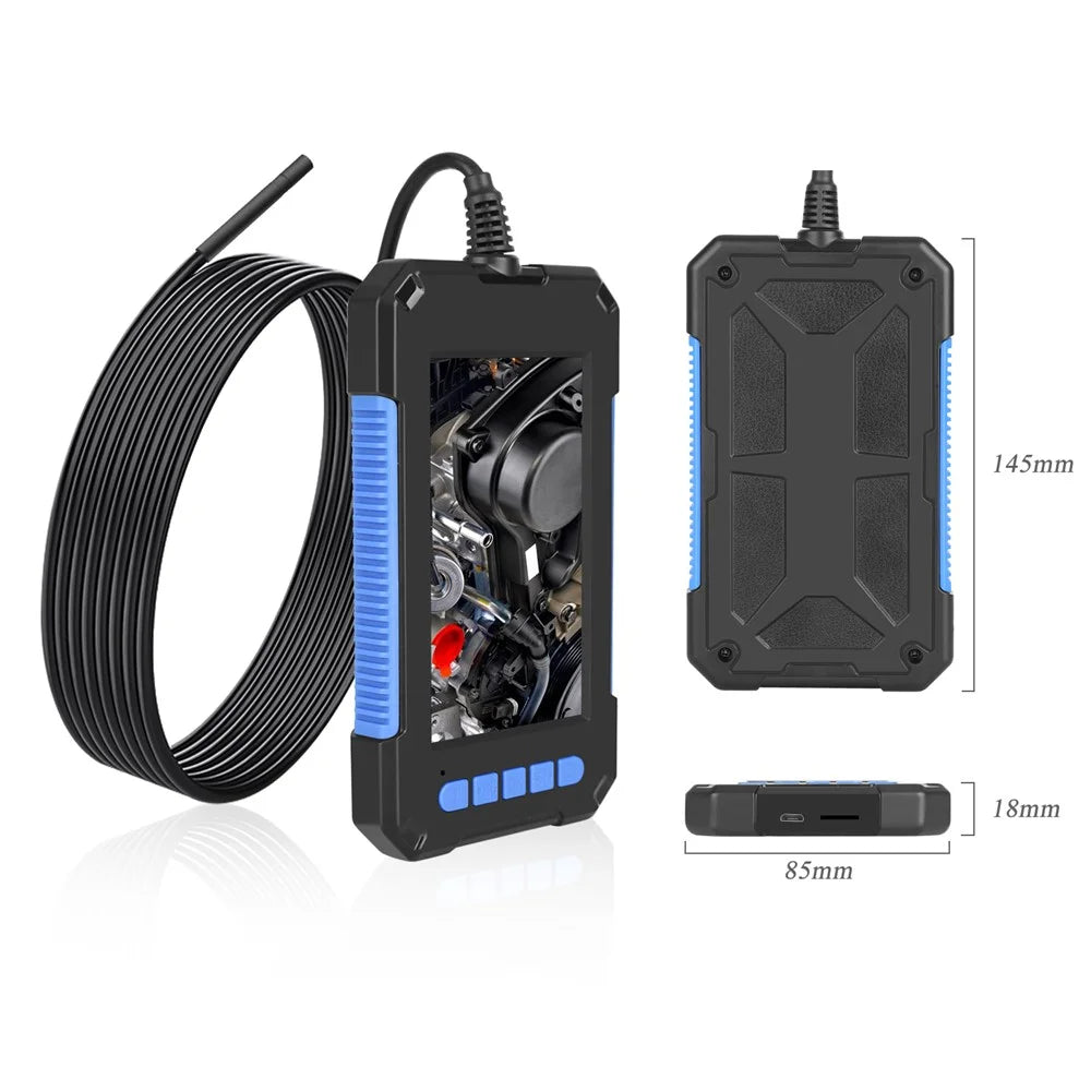 P40 10m Hard Wire 5.5mm Lens 4.3 inch Screen Industrial Endoscope Camera 6-LED Rechargeable Waterproof HD 1080P Inspection Tool - Blue - 2