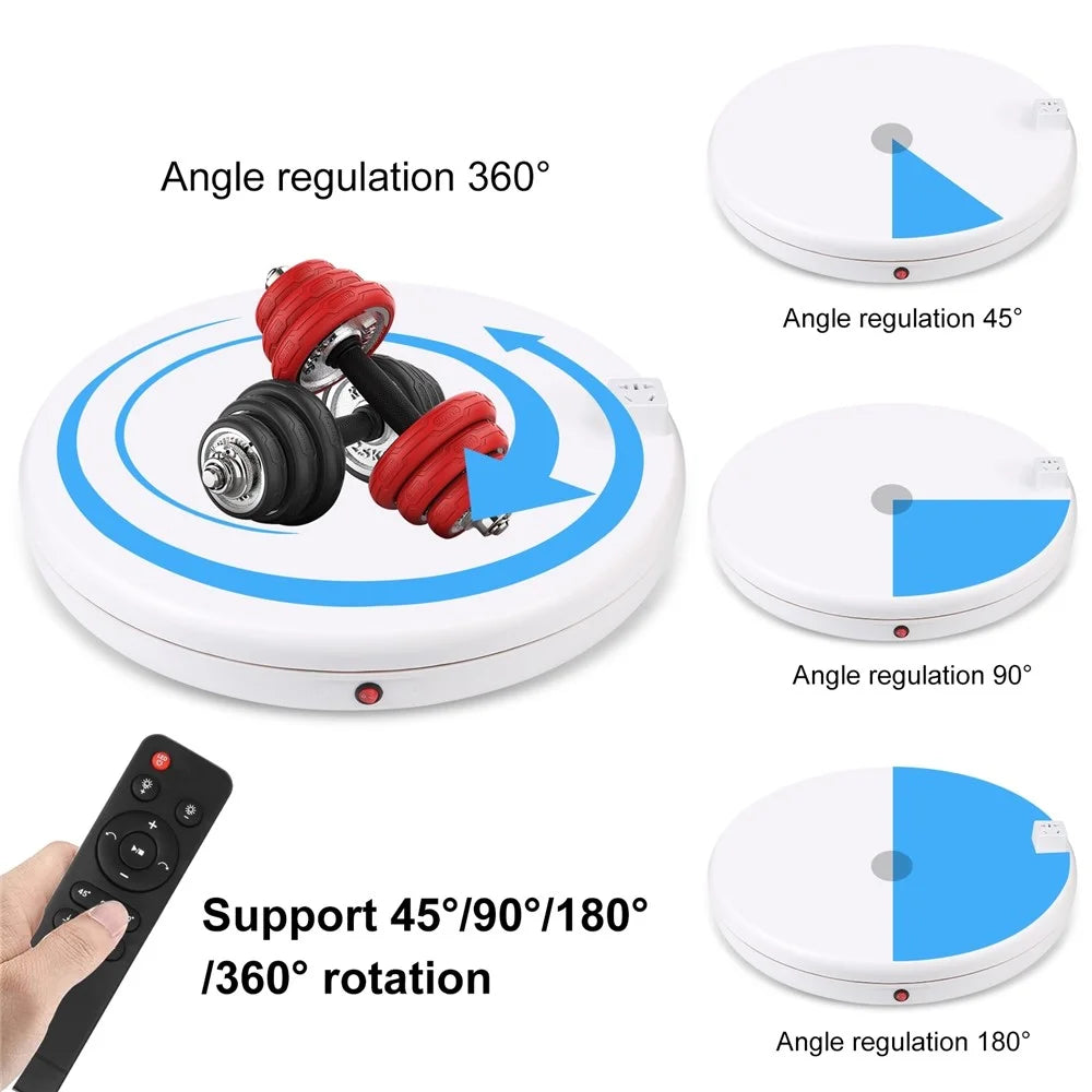 PULUZ PU3148 45cm Electric Turntable Remote Control Rotating Display Stand with Power Socket, Loading: 100kg - UK Plug  /  White - 4