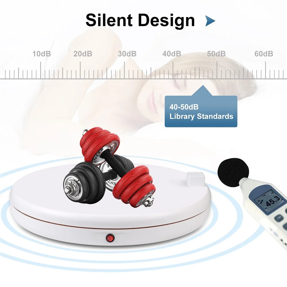 PULUZ PU3148 45cm Electric Turntable Remote Control Rotating Display Stand with Power Socket, Loading: 100kg - UK Plug  /  White - 5