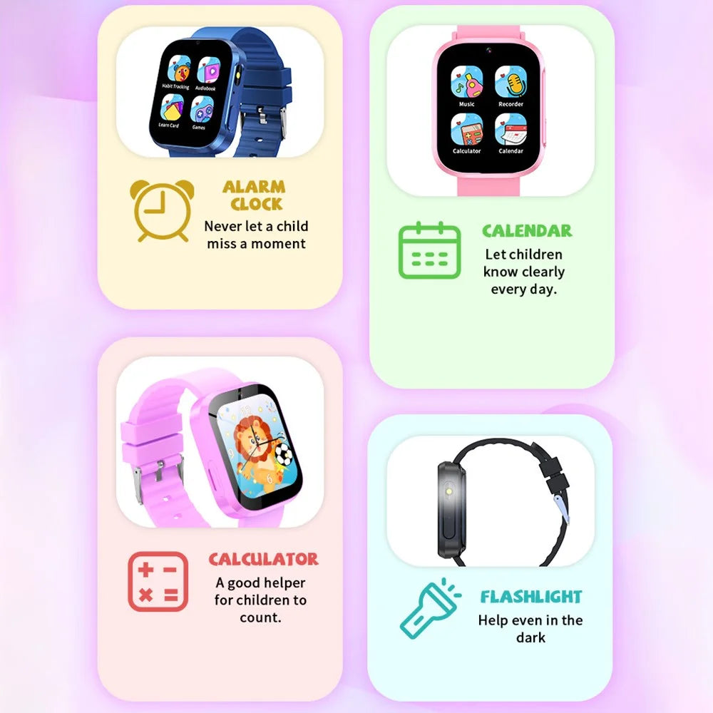 A21 1.5 Inch Touch Screen Kids Smart Watch with 30 Games Pedometer Habit Tracking Camera Watch - Pink - 3