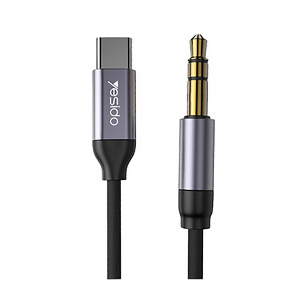 YESIDO YAU20 1m USB C to 3.5mm Male Audio Aux Cable Type C to 3.5mm Headphone Stereo Car Cord - 1