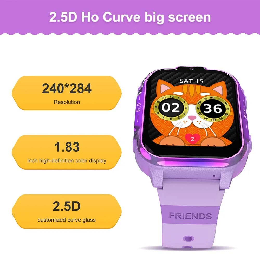 DH20 1.83-inch 4G Kids Smart Watch Camera Student 4G Video Call Smart Bracelet - Purple - 5