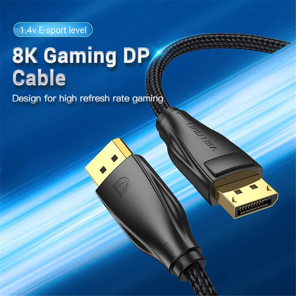 VENTION HCCBJ 5m DP Cord 8K / 60Hz 4K / 144Hz DisplayPort Male to DisplayPort Male Cable - 2