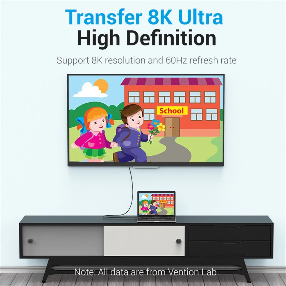 VENTION CGYBH CGY Series 2m Type-C to DP Cable 8K USB-C to DisplayPort Adapter Screen Synchronization for Laptop PC - 6