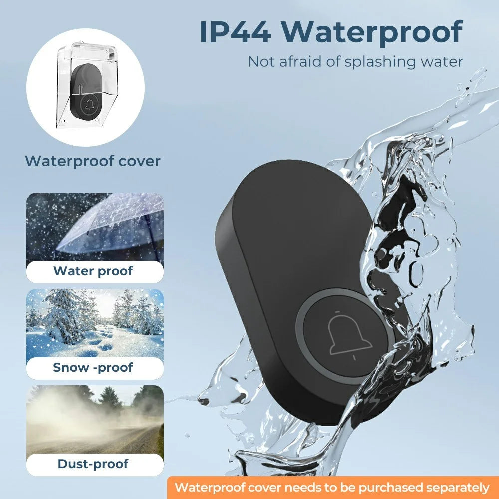 ML008-B-21UK 60 Melodies Wireless Self-Powered Doorbell Ring UK Plug  /  Black, 2 Transmitter + 1 Receiver - 7