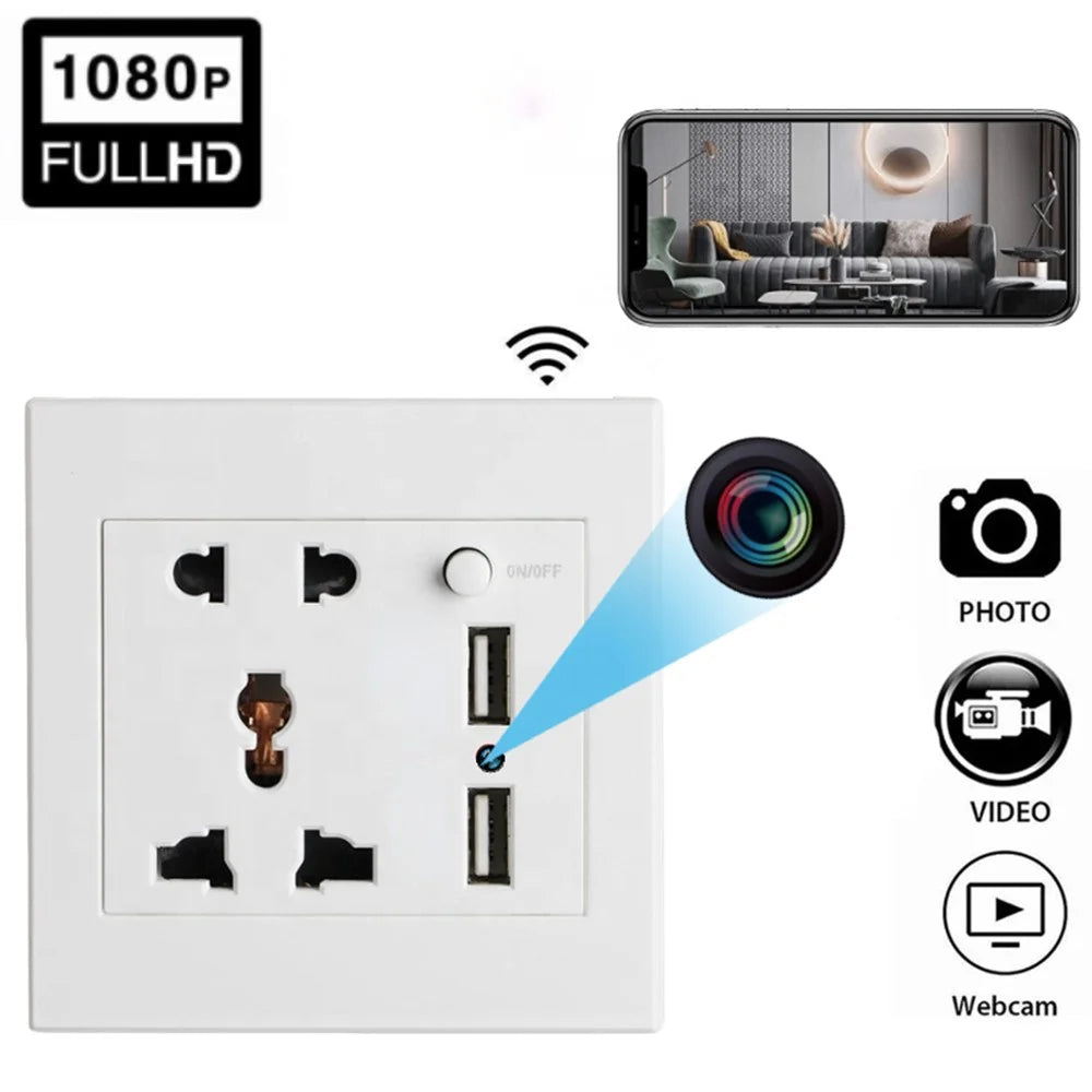 HD 1080P WiFi Security Camera Motion Detection Home Smart Socket Hidden Cam - 2