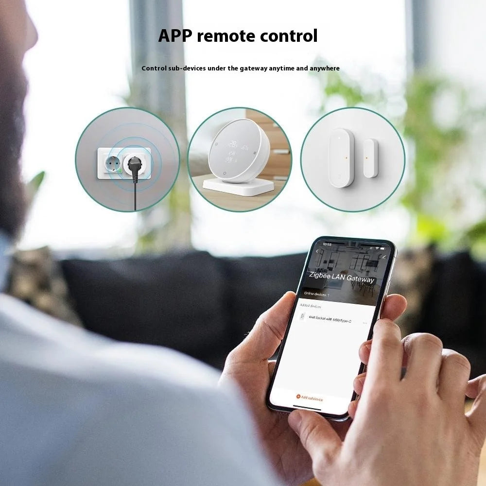 GW16 Smart Gateway Zigbee 3.0 Wired Single Mode Remote Control Smart Home Hub - White - 5