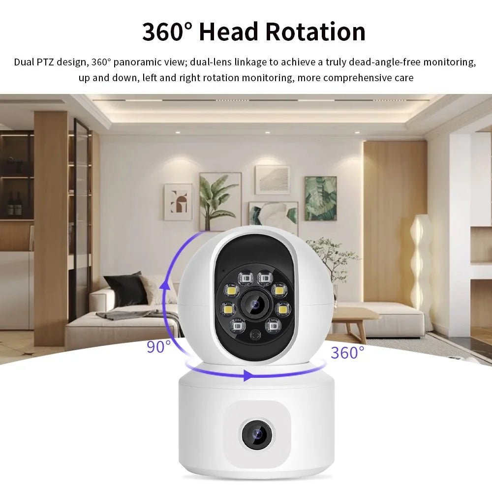 K22 Dual Lens 1080P HD Human Detection Camera Two Way Audio Home Security Night Vision WiFi Webcam - 5