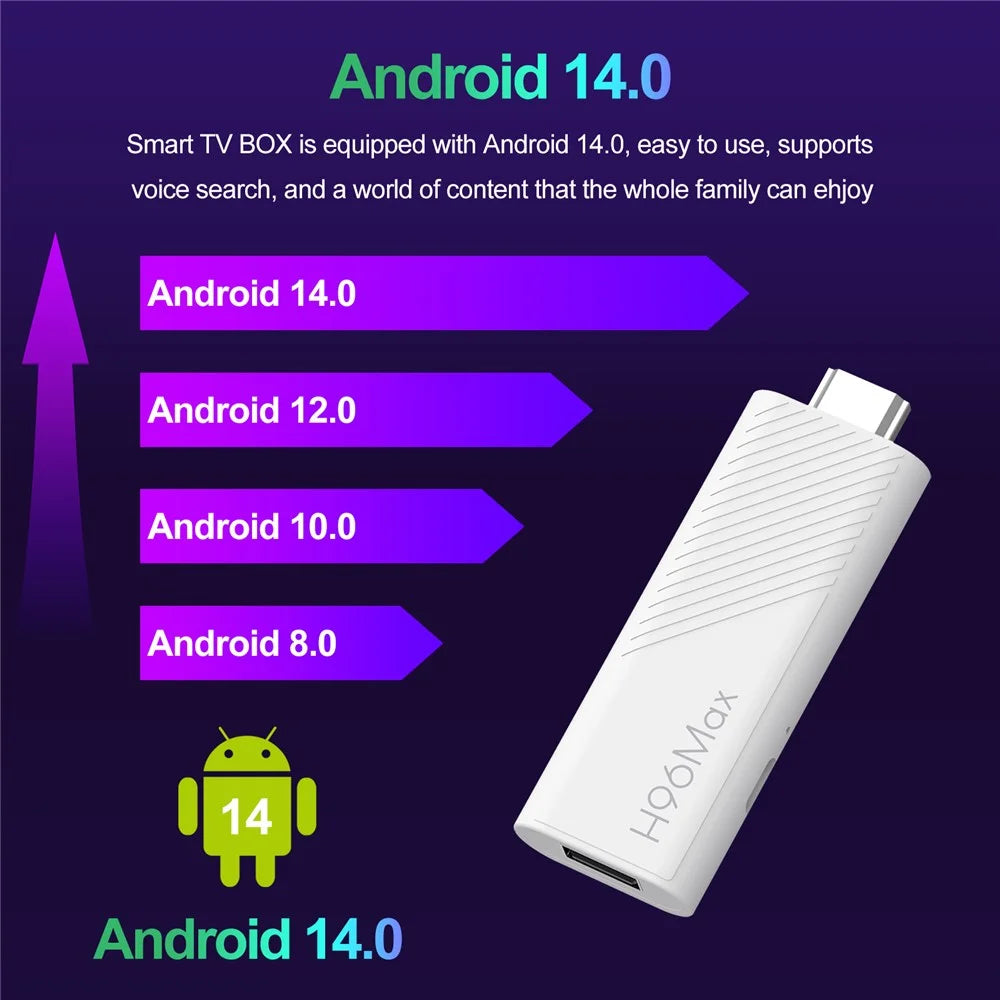 H96Max H313 2+16GB Android 14.0 TV Stick 4K Smart Streaming WiFi Bluetooth-Compatible Mini TV Dongle - 3