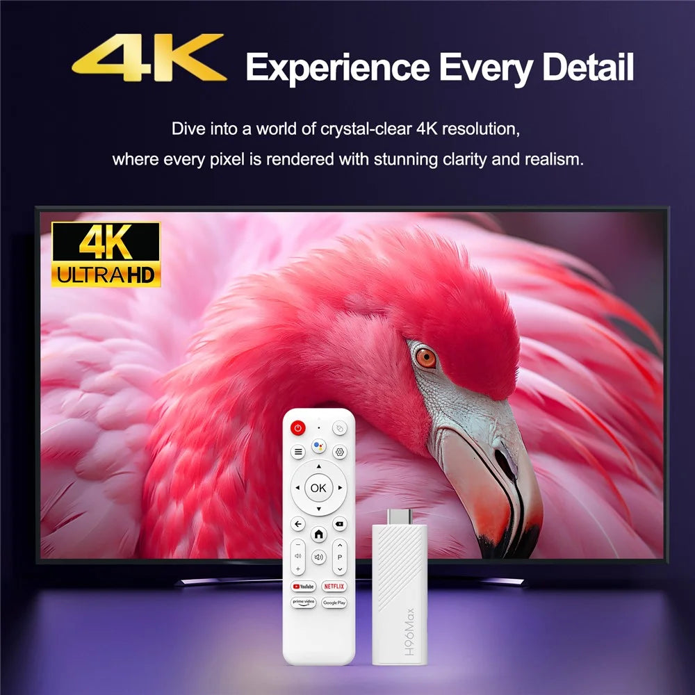 H96Max H313 2+16GB Android 14.0 TV Stick 4K Smart Streaming WiFi Bluetooth-Compatible Mini TV Dongle - 4