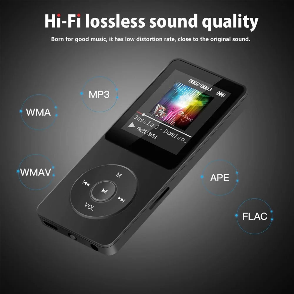 T1 1.8 Inch Screen Portable MP4 Music Player Bluetooth-Compatible E-Book FM Radio (Without TF Card) - Black - 2