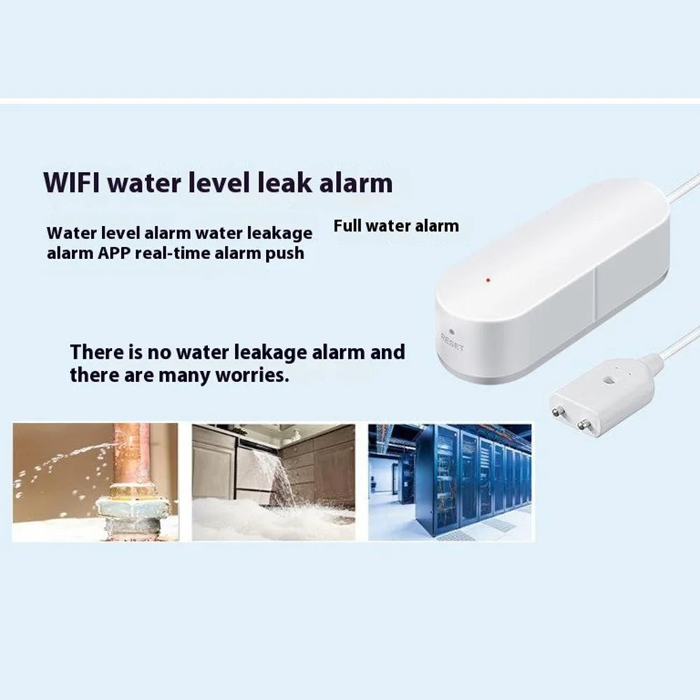 SQ400A WiFi Smart Water Leak Detector Wall Mounted Flood Sensor Overflow Alarm Real Time Monitor - 4