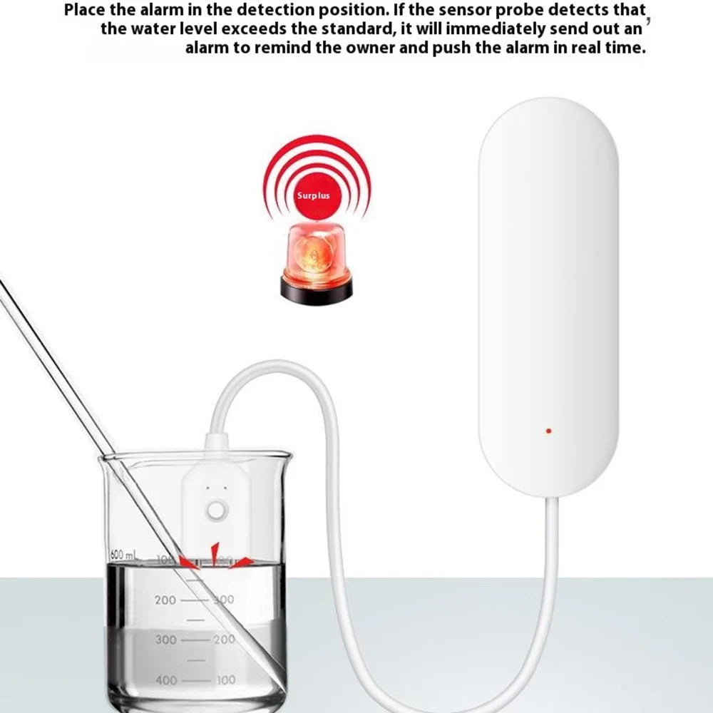 SQ400A WiFi Smart Water Leak Detector Wall Mounted Flood Sensor Overflow Alarm Real Time Monitor - 5