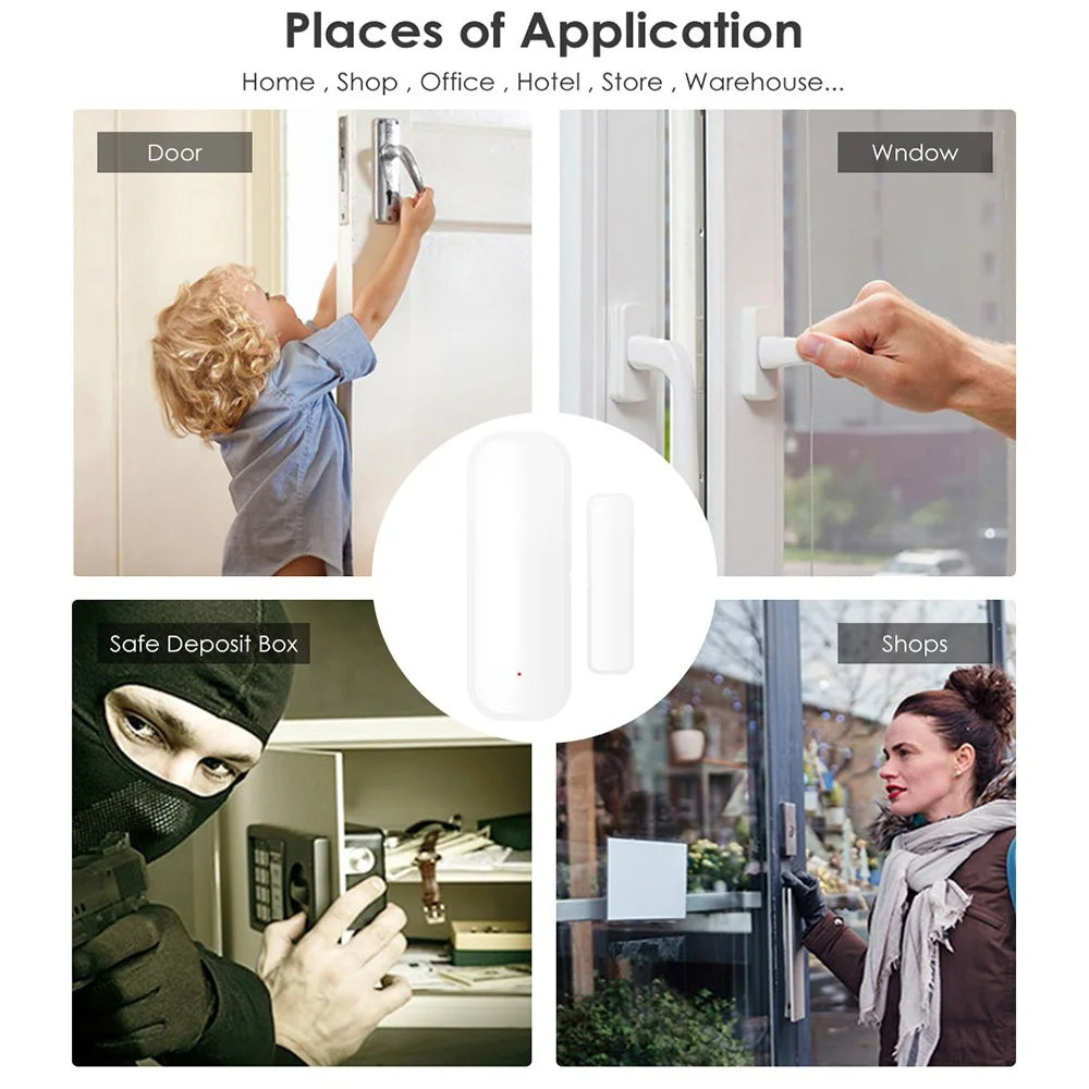 DW10 Tuya WiFi Door Window Sensor Smart Alarm Security System Intrusion Detector Scene Linkage Trigger - 3