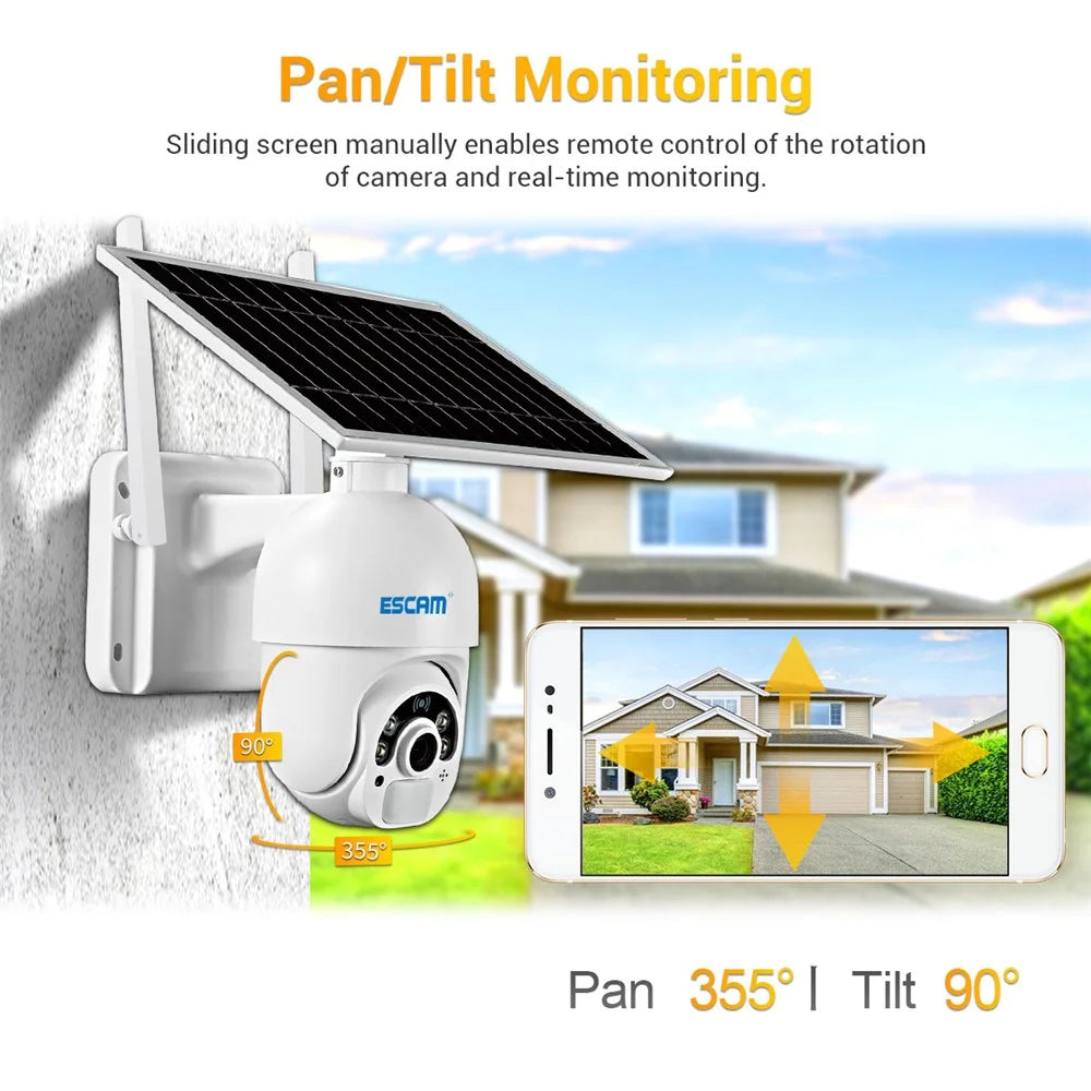ESCAM QF450 1080P Cloud Storage 4G PIR Alarm Dome Pan/Tilt CCTV IP Camera with Solar Panel - EU Edition - 5