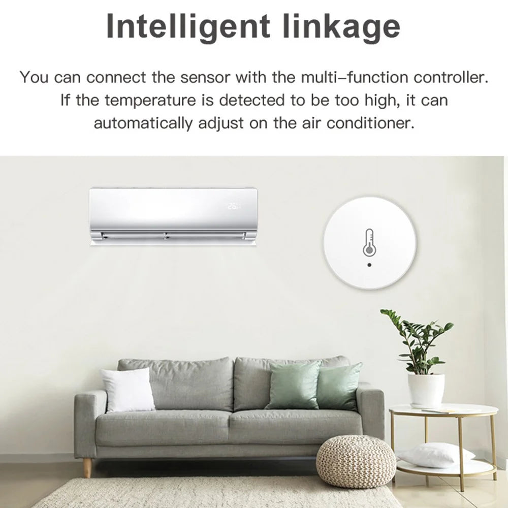 HS06 Tuya Zigbee Round Temperature Humidity Sensor Smart Home Indoor Thermometer Detector - 7