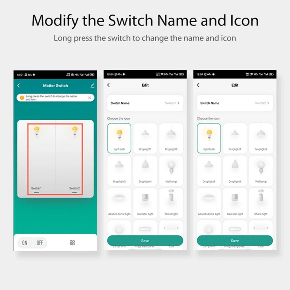 SB02 Matter 2 Gang WiFi Smart Switch Homekit Voice Control Hidden Remote Control Switch - 5