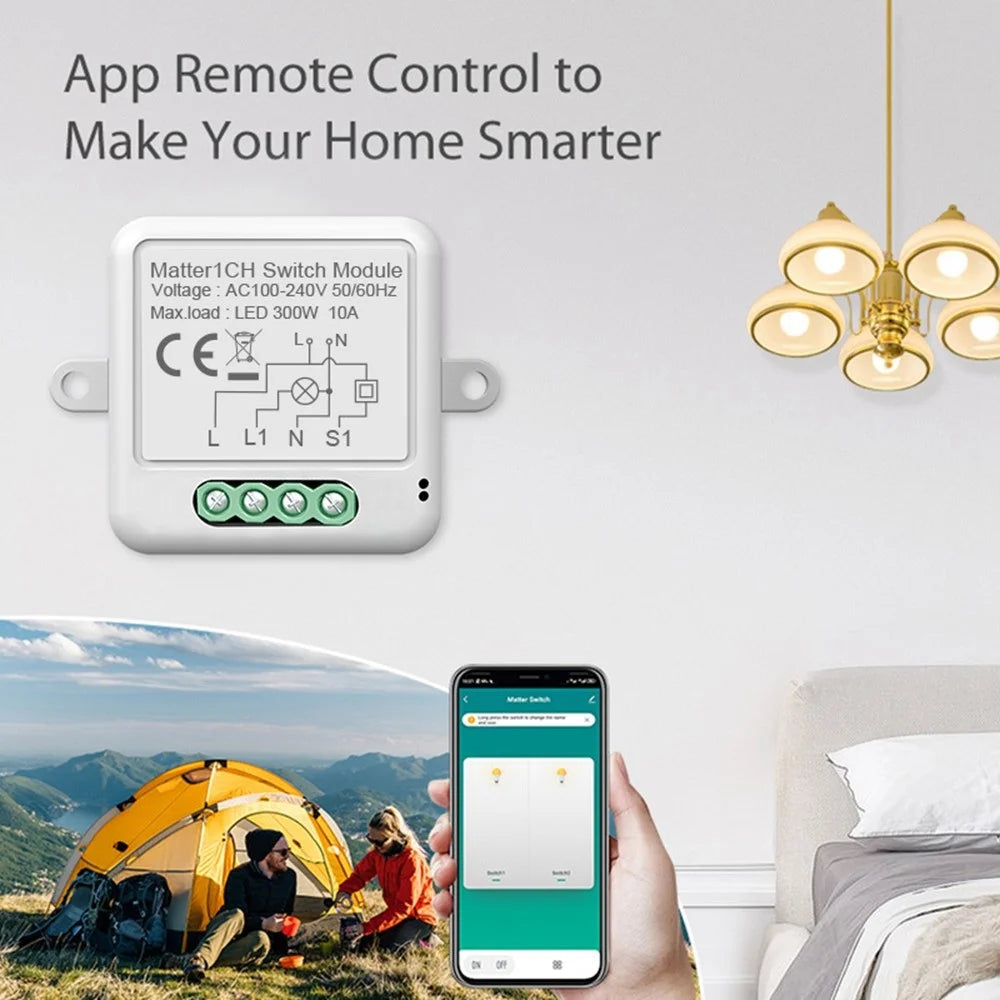 SB02 Matter 2 Gang WiFi Smart Switch Homekit Voice Control Hidden Remote Control Switch - 6