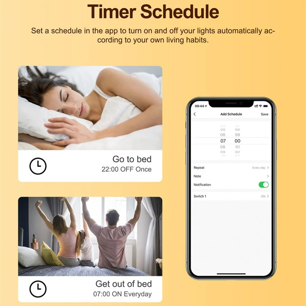 DM01 2 Gang WiFi Smart Light Switch Voice Control Timer Dimmer Module Remote Lighting Controller - 4