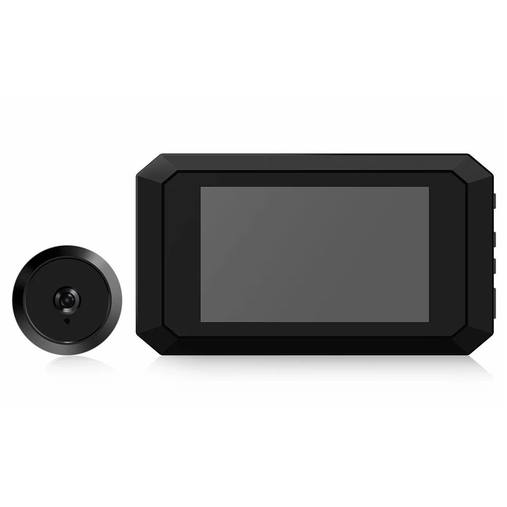 N9S 3.97 Inch Hidden Night Vision Camera Doorbell with Photo Video Recording Door Viewer - Black - 3